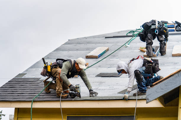 Professional Gutter Installation technician working in Yawkey, WV